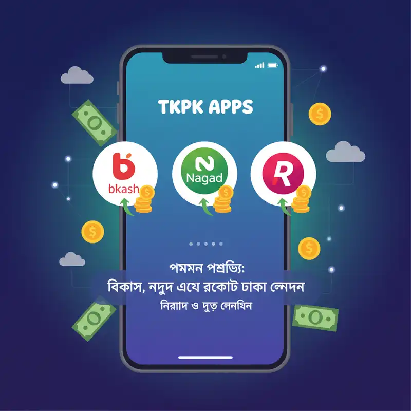 tkpk apps পেমেন্ট পদ্ধতি বিকাশ নগদ রকেট